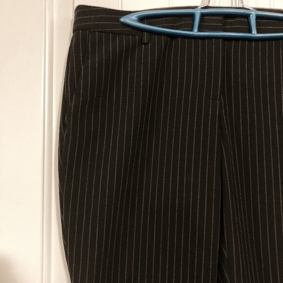 ADRIENNE VITTANDINI Black grey pinstripe straight leg trousers ~ MEDIUM LARGE - Picture 5 of 13
